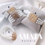 دستبنداستیل شعر با مروارید سفید درجه یک