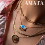 گردنبند 4 ردیفه چشمنظر تمام استیل