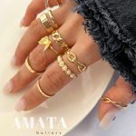 پک انگشتر مدل کارتیر و مروارید طلایی جدید