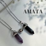 گردنبند کاپلی منشور سنگ امیتیست و اونیکس