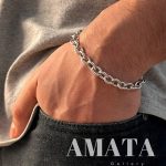 دستبند دیپلمات درشت نقره ای مردانه