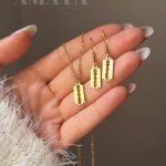 گردنبند و گوشواره استیل تیغ