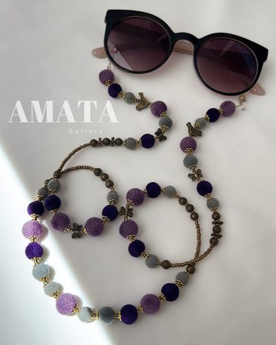 بندعینک مهره مخملی هنر دست هانیه - Image 1