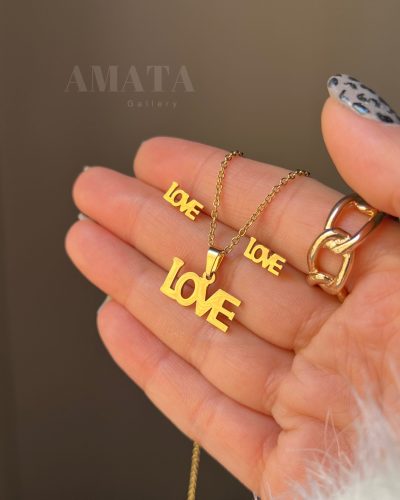 نیمست استیل طلایی LOVE - Image 1