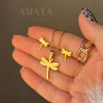 نیمست استیل طلایی سنجاقک