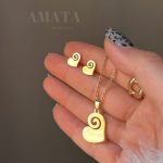 نیمست استیل طلایی قلب موج دار