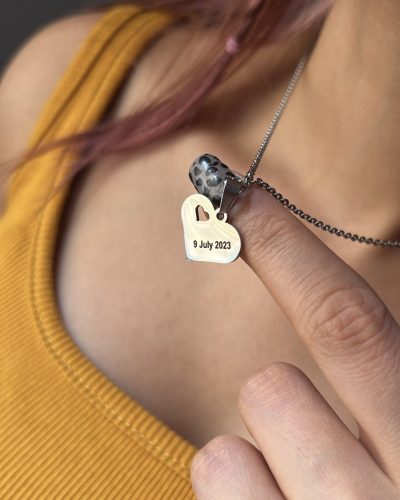 گردنبند قلب با حک اسم و تاریخ دلخواه - Image 2
