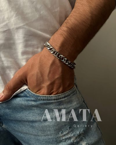 ست دستبند و گردنبند کارتیر دوبل تراش دار - Image 5
