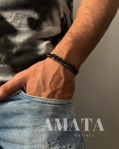 ست دستبند و گردنبند کارتیر دوبل تراش دار - Image 2
