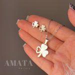 نیمست استیل نقره ای طرح شبدر