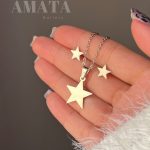 نیمست استیل نقره ای طرح ستاره توپر