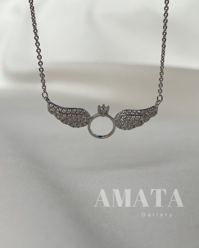 ست گردنبند و دستبند و انگشتر بال فرشته برند CM - Image 5