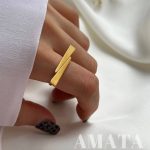 انگشتر استیل فشن طرح مثلث دو طرفه