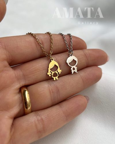 گردنبند استیل ست دختر و پسر - Image 1