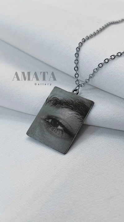 گردنبند استیل حک چشم تک - Image 2