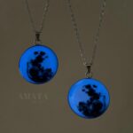 گردنبند ماه شب تاب با حک آماده