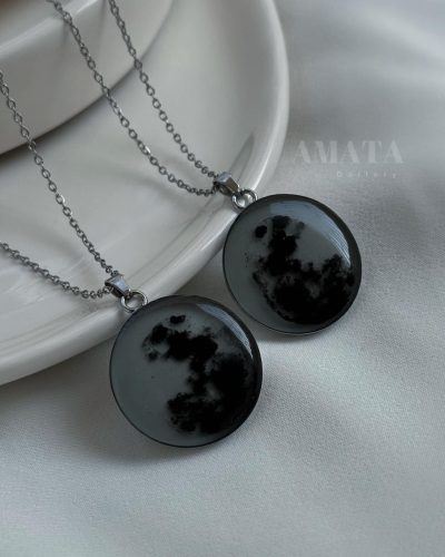 گردنبند ماه شب تاب با حک آماده - Image 5