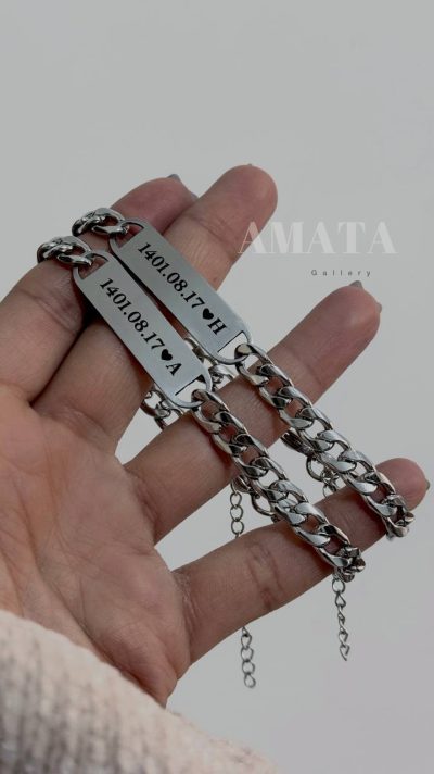 دستبند استیل کارتیر با حک متن دلخواه - Image 4