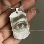 جاکلیدی استیل با حک چهره و متن دلخواه