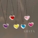 گردنبند قلب یخی رنگی