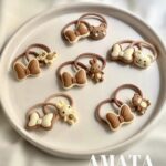 کش مو دخترانه دوتایی مدل پاپیونی کرم قهوه ای(رندومی)
