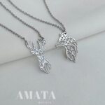 گردنبند استیل مشبک پینترستی نقره ای