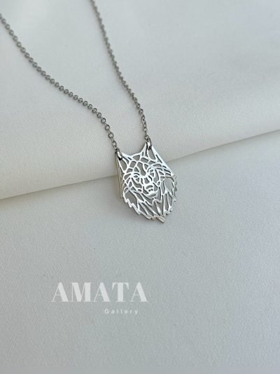 گردنبند استیل مشبک پینترستی نقره ای - Image 2
