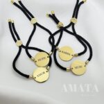 دستبند استیل مارشالی با حک کلمات الهام بخش