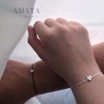 دستبند ست قلبی حدید با حک اول اسم
