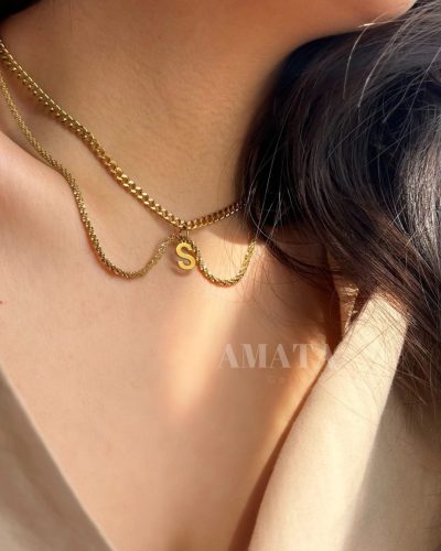 گردنبند یقه ای با آویز اول اسم - Image 1