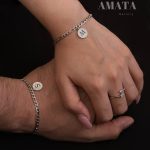 دستبند فیگارو استیل با آویز وحک دلخواه(ست دونفره)