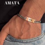 دستبند استیل کارتیر با حک متن دلخواه