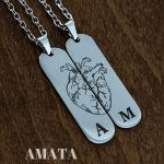 گردنبند ست استیل قلب اناتومی با حروف دلخواه