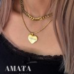 گردنبند استیل دو ردیفه با حک اسم