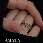 انگشتر استیل کارتیر طلایی با حک دلخواه