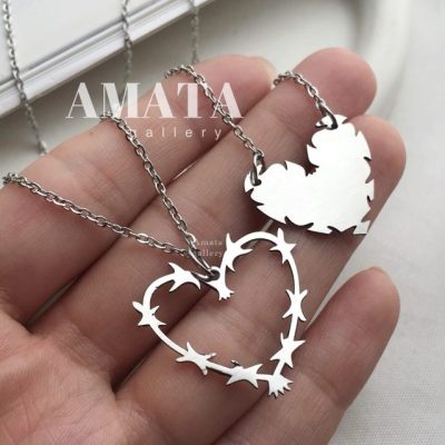 گردنبند قلب خاردار ست دونفره