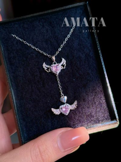 ست گردنبند و انگشتر و دستبند جواهری فرشته بالدار cupid - Image 4