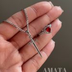 گردنبند و انگشتر قلب و شمشیر (ست دونفره)