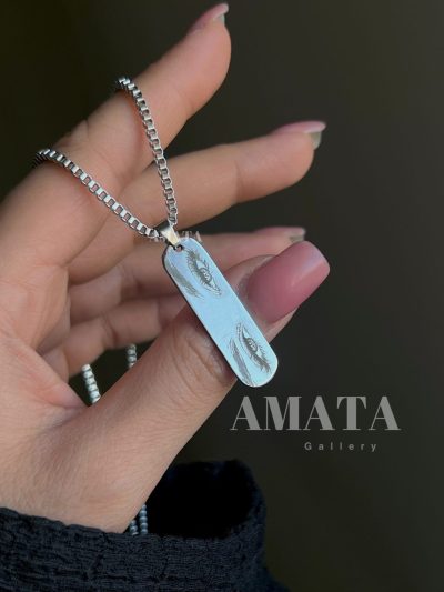 گردنبند چشم یار استیل با زنجیر ونیزی - Image 2