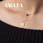 گردنبند کرواتی طرح پروانه با حک دلخواه