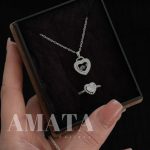 ست گردنبند و انگشتر و دستبند جواهری طرح قلب متحرک