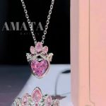 ست گردنبند و انگشتر و دستبند جواهری مدل راپونزل