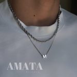 گردنبند دوردیفه زنجیر ونیزی و طنابی با حروف سه بعدی