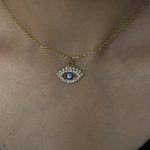 گردنبند چشمنظر نگین کاری (طرح چشم)