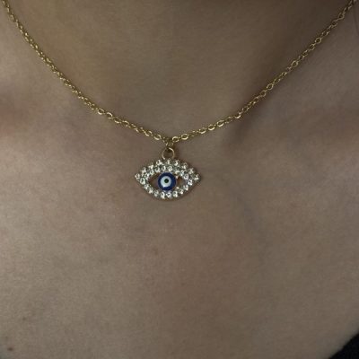 گردنبند چشمنظر نگین کاری (طرح چشم)