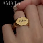 انگشتر چندضلعی با حک دلخواه