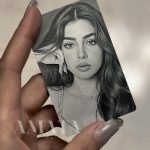 حکاکی چهره استیل ابعاد ۶ در ٩ سانت